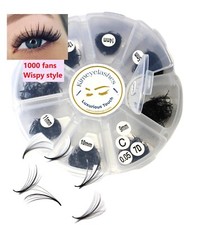 7D Wispy 1000 Premade Volume Loose Fans Black...