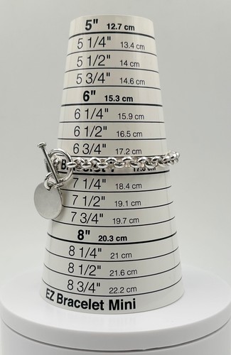 Sterlingsilber 6 mm Rolo Link Knebelverschluss und Platte Armband 7,25" P-13705 - Bild 2 von 2
