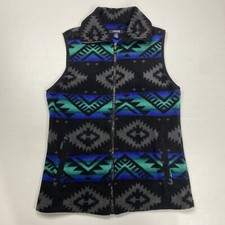 Chaps Sport Mens Vest Small Full-Zip Black Fl...