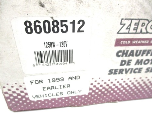 8608512 NEW TEMRO ZEROSTART ENGINE BLOCK HEATER 120V 1250 WATT FREEZE PLUG - Picture 4 of 4