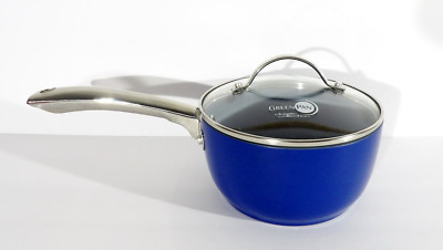 GreenPan Classic Collection Blue 1 Qt Saucepan with Lid NEW No Box *Scratch*