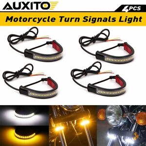 4X Motorcycle Sequential LED Turn Signals Flowing Water Blinker Lights