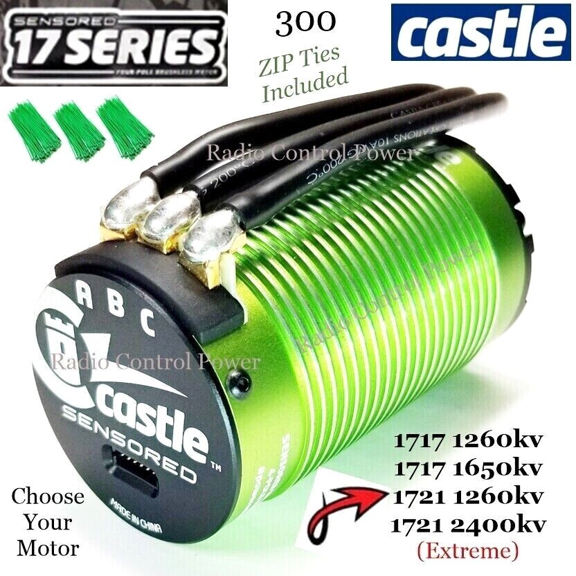 RCP RC Motors Castle 1717 1260kv & 1650kv 1721 1260kv & 2400kv Extreme