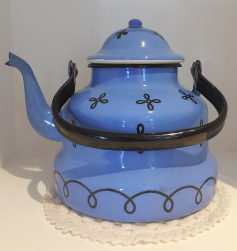 Dessous De Plat En Fonte émaillée – Geneviève Lethu, Vintage, Bleu, France