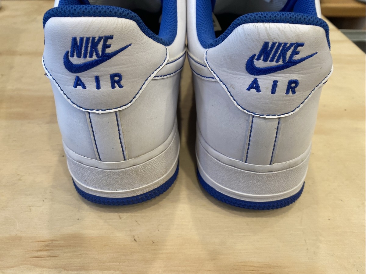 0038) Nike Air Force 1 AF1 “Contrast Stitch” White/Game Royal 