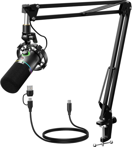 MAONO XLR/USB Dynamic Microphone Kit, RGB Podcast Mic with Software, Mute, Gain - Picture 10 of 12