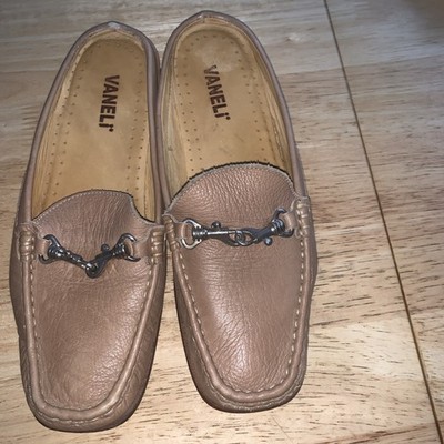 Vaneli Shoes Womens 7M Mules Leather Brown Slides Hardware Brazil Shoes Dress