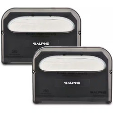 Black Wall Mount Half-Fold Plastic Toilet Seat Cover Dispenser 2-Pack 