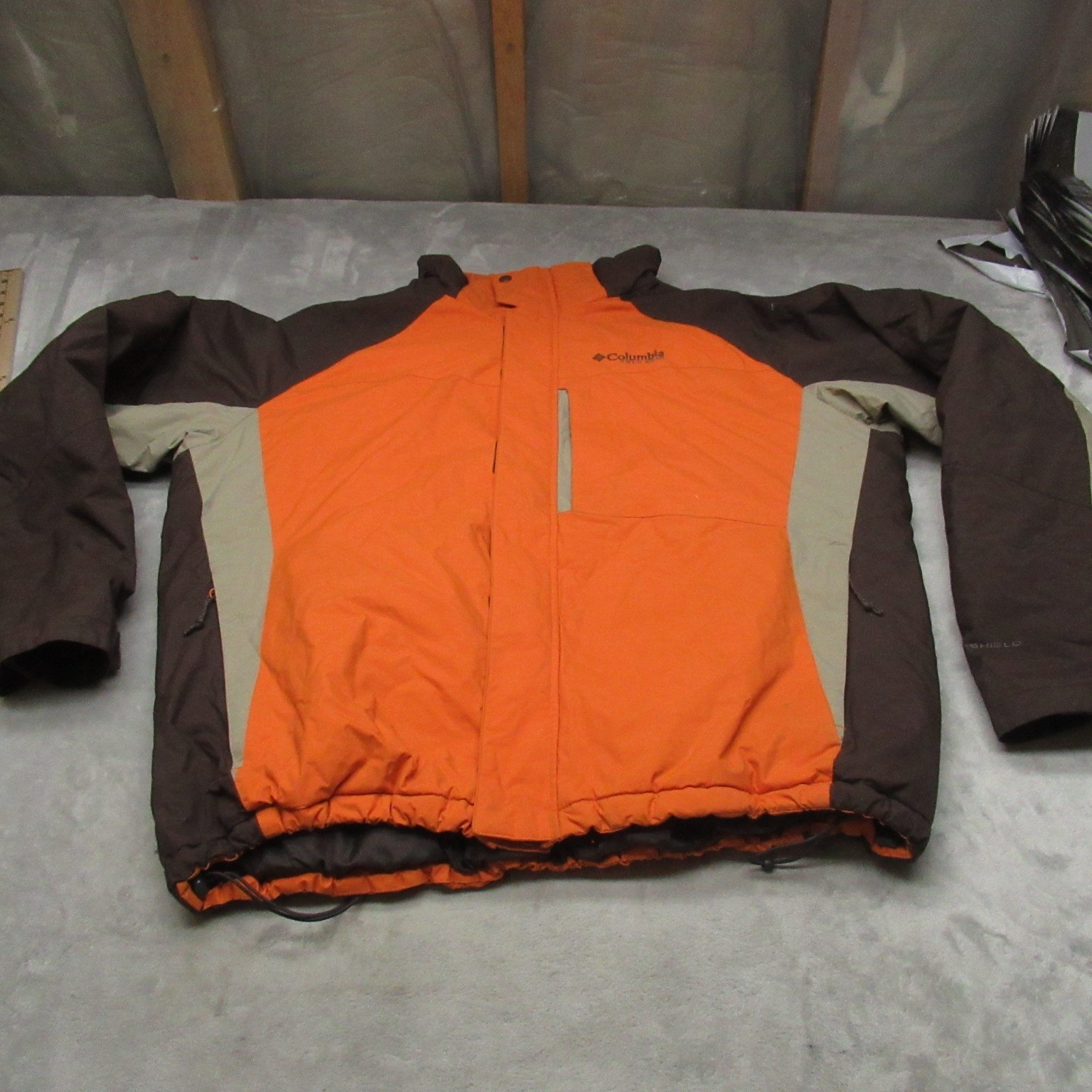 Columbia Mens Orange Waterproof Insulated Winter Jacket XL