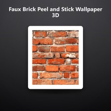 Faux Brick Peel and Stick Wallpaper 3D Brick Wallpaper 17.7"x118" Red Brick...
