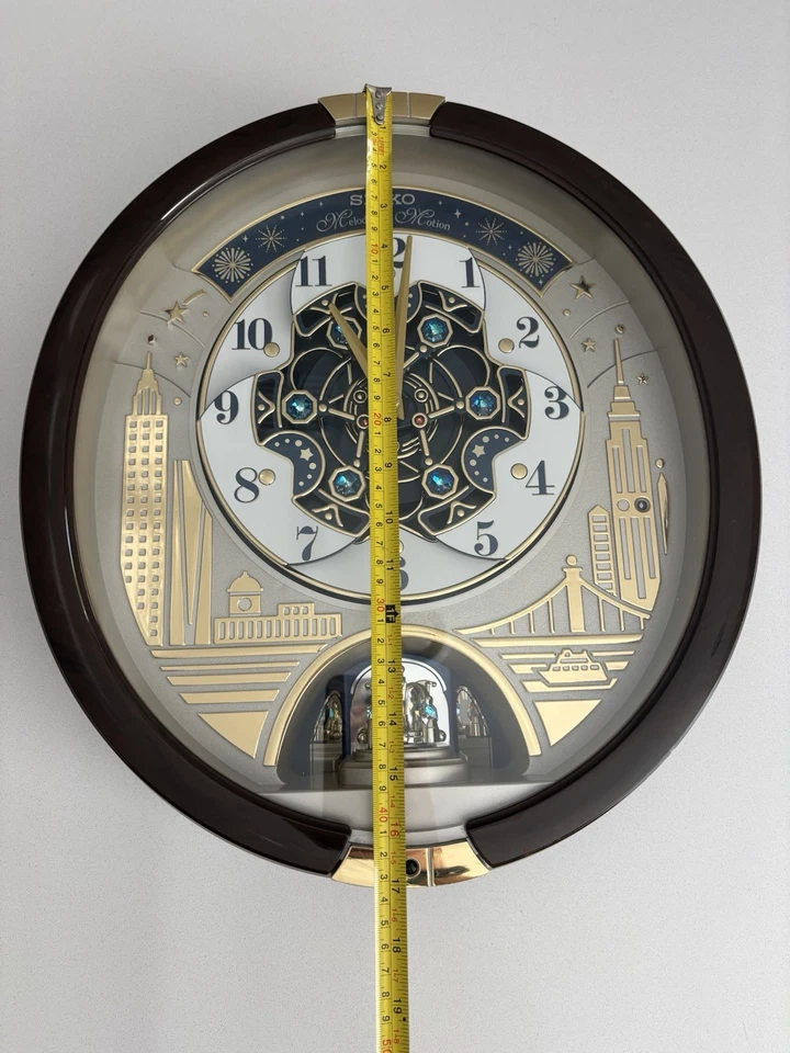 Seiko Swarovski Melody in Motion Wall Clock QXM382BRH with Video Tested - Image 3 of 4