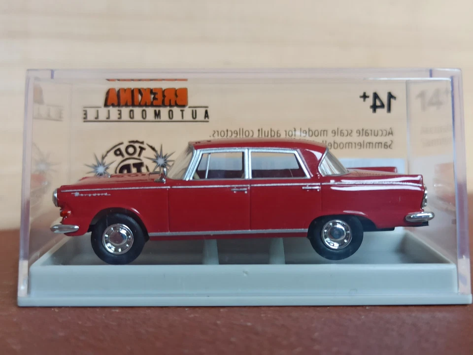 -NEU- BREKINA 15500 H0 1:87 BORGWARD P 100 PKW rot SEHR RAR OVP - Bild 1 von 3