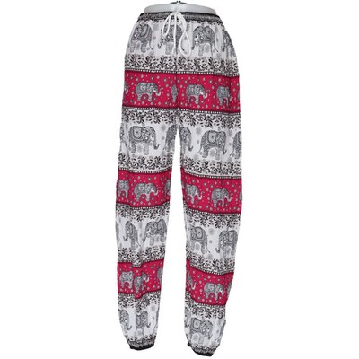 Haremshose, Größe: XL, Pink/Weiß/Schwarz/Mehrfarbig, Print, Damen #3Zv