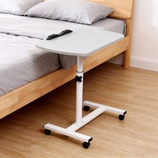 Adjustable Overbed Table Over Hospital Bed Tray with Wheels for Home Use or Medi