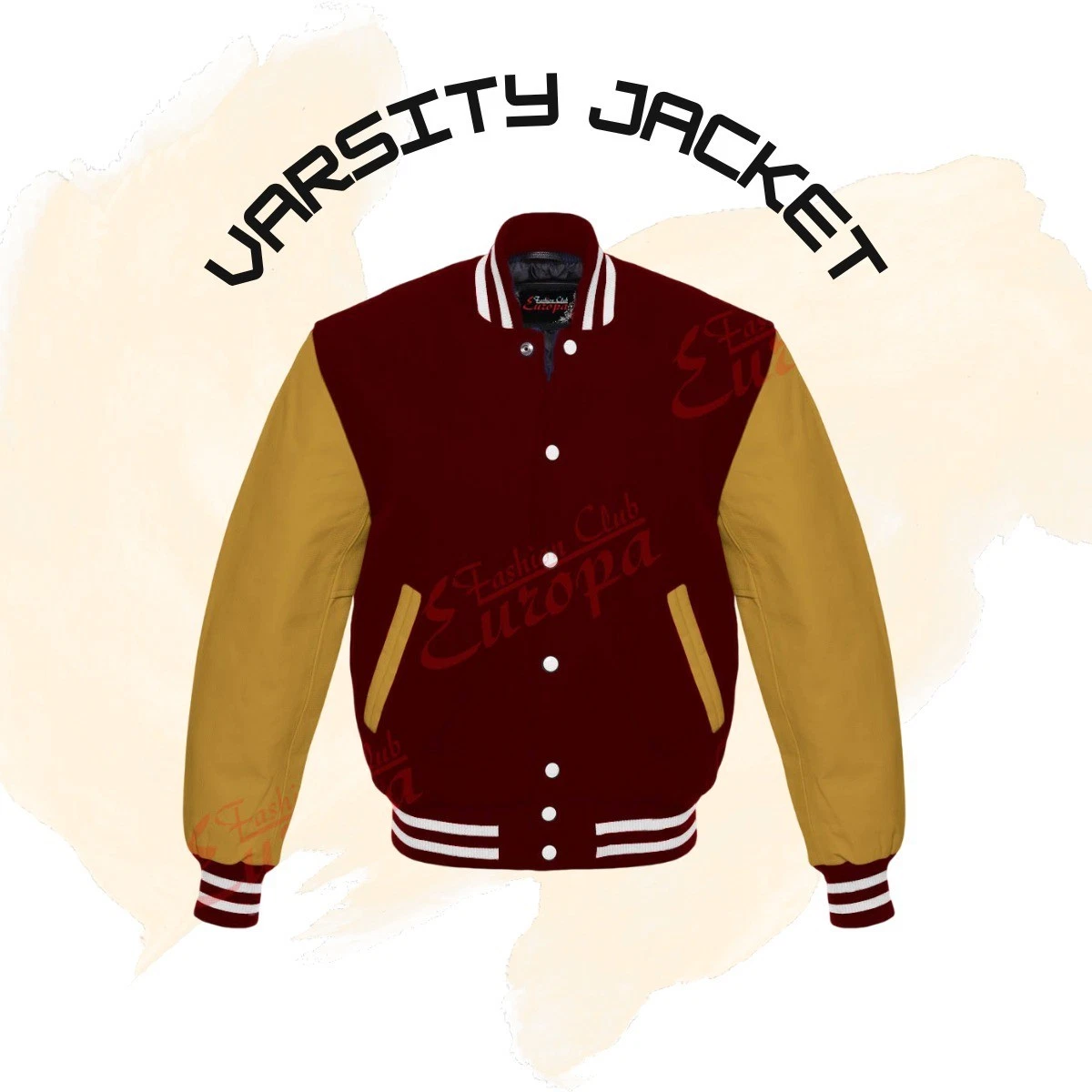 Men's Varsity Jacket Causal Slim Fit Letterman Baseball Bomber Jackets