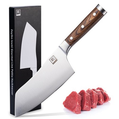 Zayiko Hackmesser 19,00 cm Klinge I Scharfes Küchenmesser und Profi Kochmesser