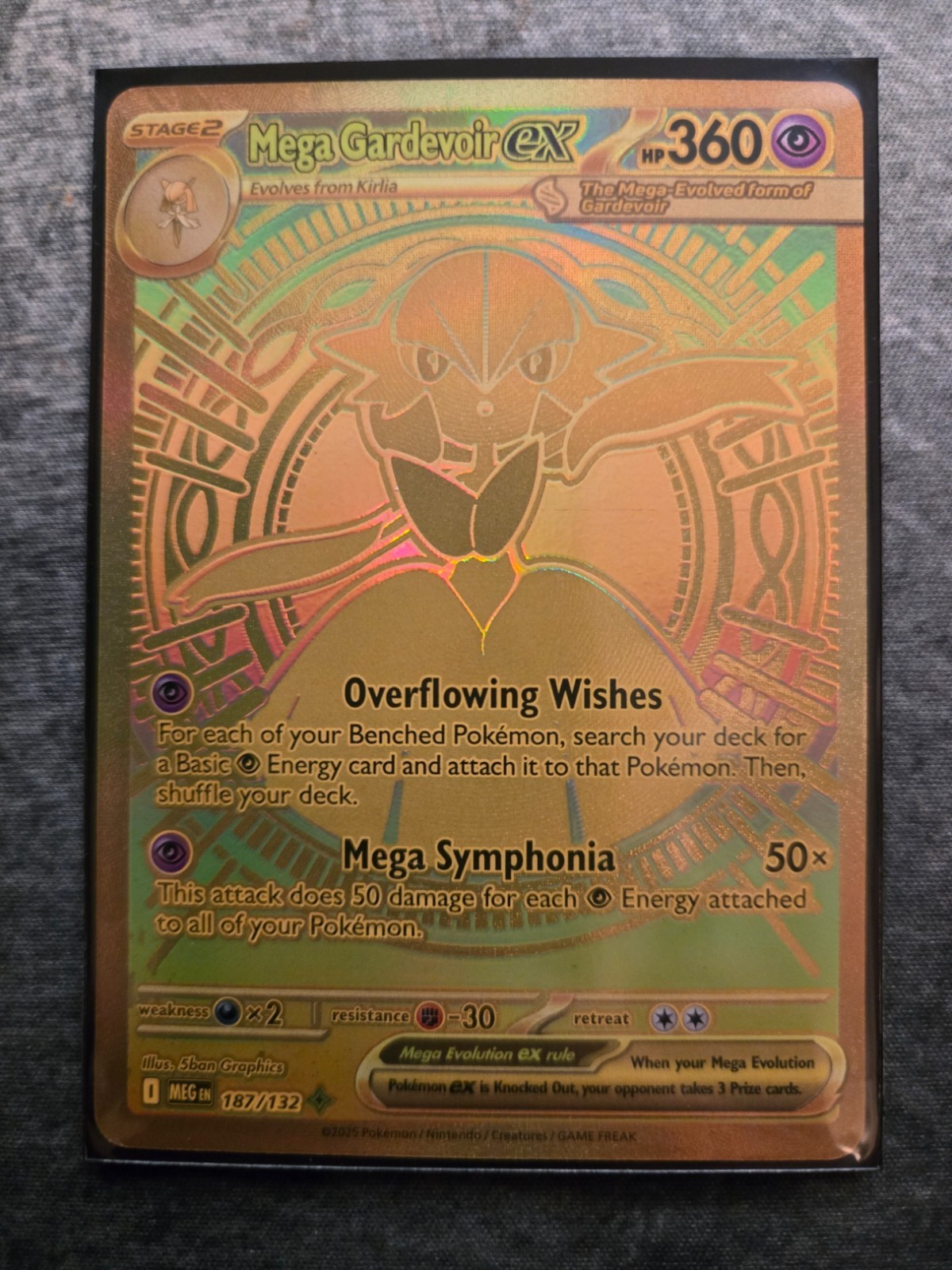Mega Gardevoir ex 187/132 Me01: Mega Evolution Holo (MEG)- English NM Pack Fresh
