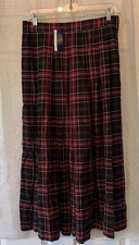 NWT Charter Club vintage women  s Tartan  plaid Pleated Skirt New 12 Holiday
