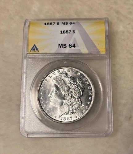 1887 MORGAN DOLLAR - ANACS MS 64 - UNCIRCULATED- $1.