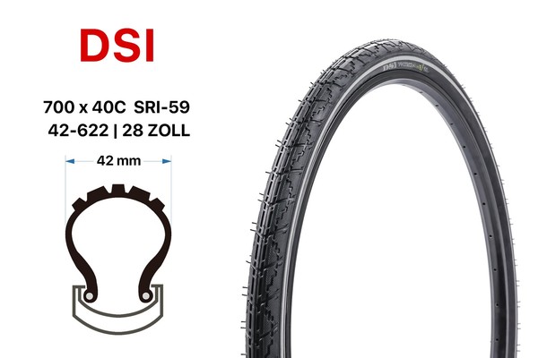 28 Zoll Fahrrad Reifen 28X1.60 E-Bike Cityrad 42-622 Pannenschutz 3Mm Reflex-image