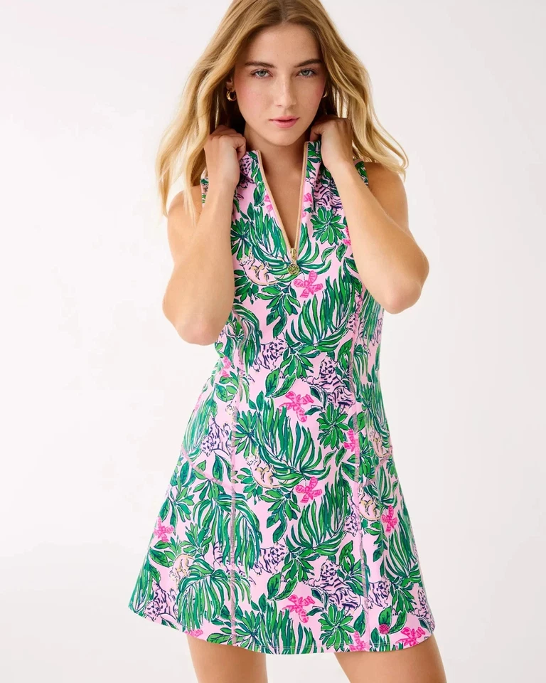 NWT Lilly Pulitzer UPF 50+ Luxletic Racquet Active Dress Color: Conch Shell Pink - Image 2 of 4