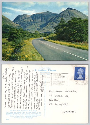 c30091 Stob Coire Glencoe Road Argyll Schottland Postkarte 1971 Briefmarke