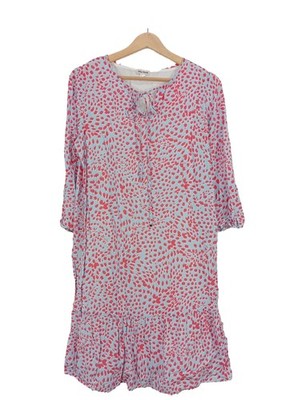 ALBA MODA Sommerkleid Damen Kleid Gr. DE 38 pink-blau Casual-Look