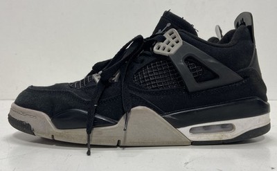 Nike Air Jordan 4 Retro Black Canvas Sneakers Men's Size 7.5