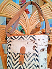 Myra Bag Tribal Aztec Front Pocket Upcycled C...