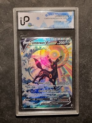 POKEMON - UMBREON V - GRAD - NO PSA BGS - LIMITED CARD - 17 OF 100 - CUSTOM