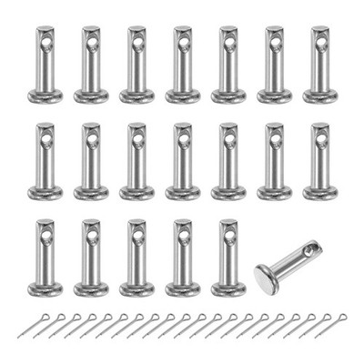 20Pcs M3x10mm 304 Stainless Steel Single Hole Clevis Pins with Cotter Pins