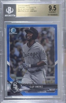 2018 Bowman Chrome Prospects Blue Refractor Eloy Jimenez BGS 9.5 GEM MINT 2l4
