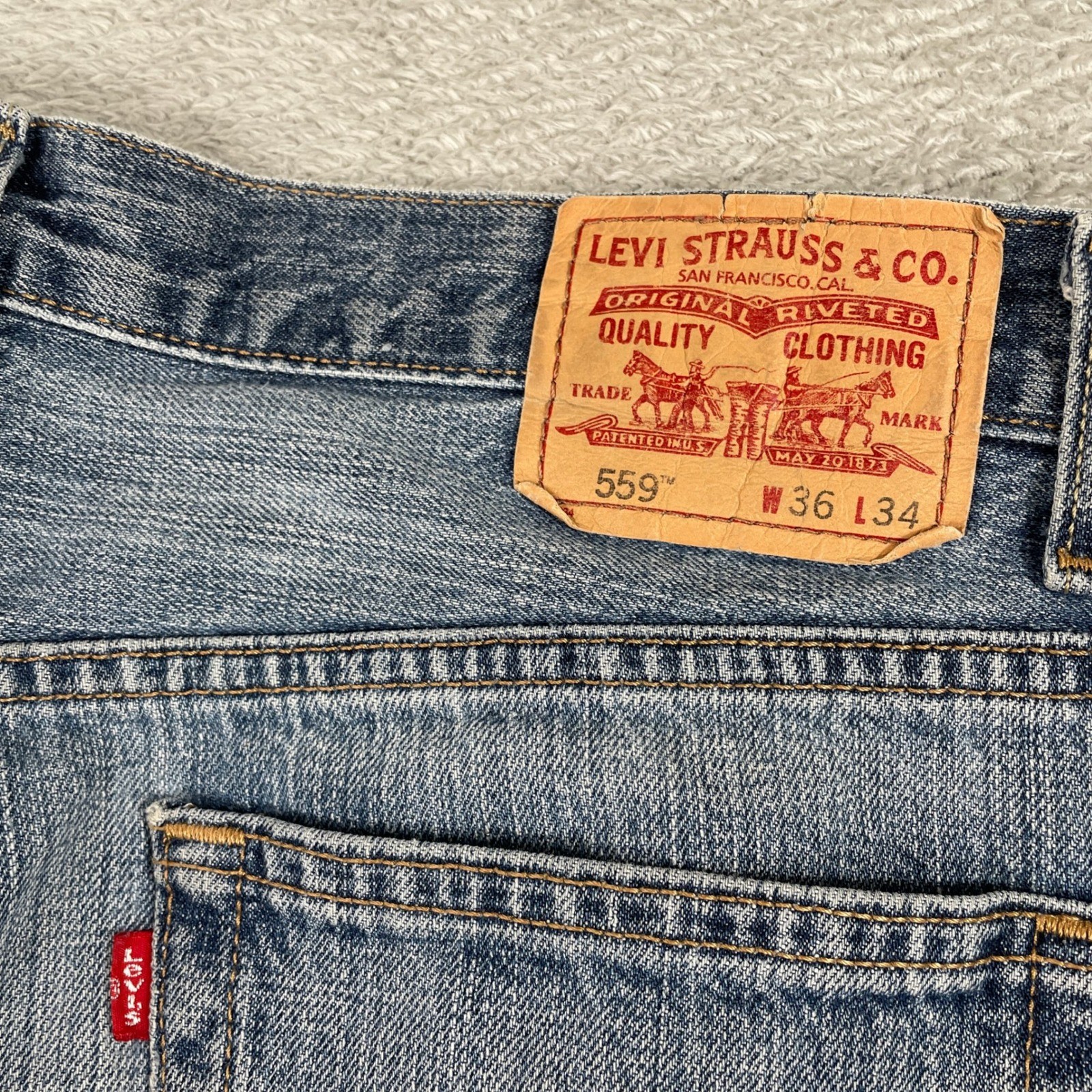 Levi's 559 Relaxed Straight Jeans Mens 36x34 Blue Denim Baggy Y2K Skater