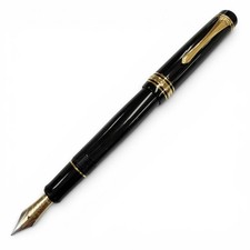 PILOT 18K M Nib Fountain Pen 75th Anniversary Black Gold with Ink
