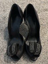 Sonia Rykiel Daniela Black Leather Studded Platform Heel Size 37.5 US 7.5 NWOB