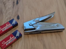 Vintage Swingline Hand Plier Stapler Model 43 Chrome TOT Staples Made in USA