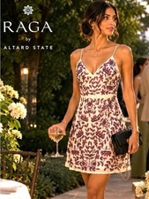 RAGA by Altar’d State Beaded Mini Dress – Size M – Stunning Boho Cocktail Dress