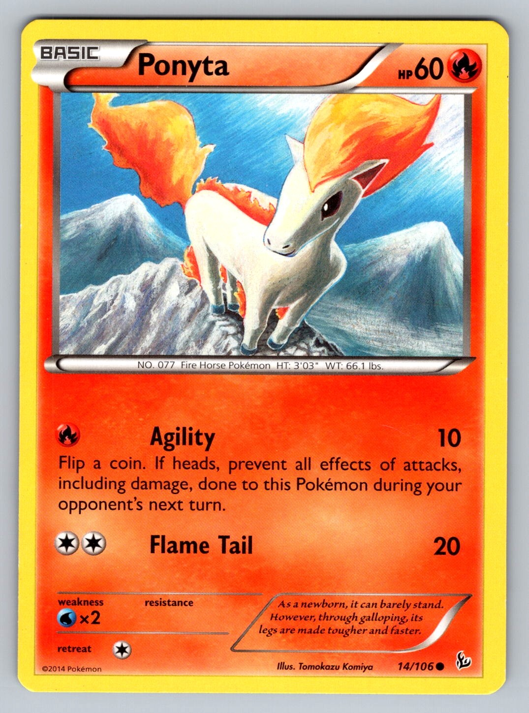 Pokemon Ponyta Common Generations 14/83 NM