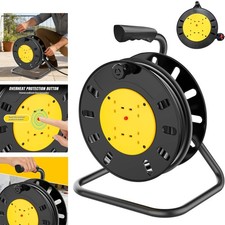 50M Cable Extension Reel Lead 4 Way Gang Mains Socket 13 Amp Heavy Duty Cable UK