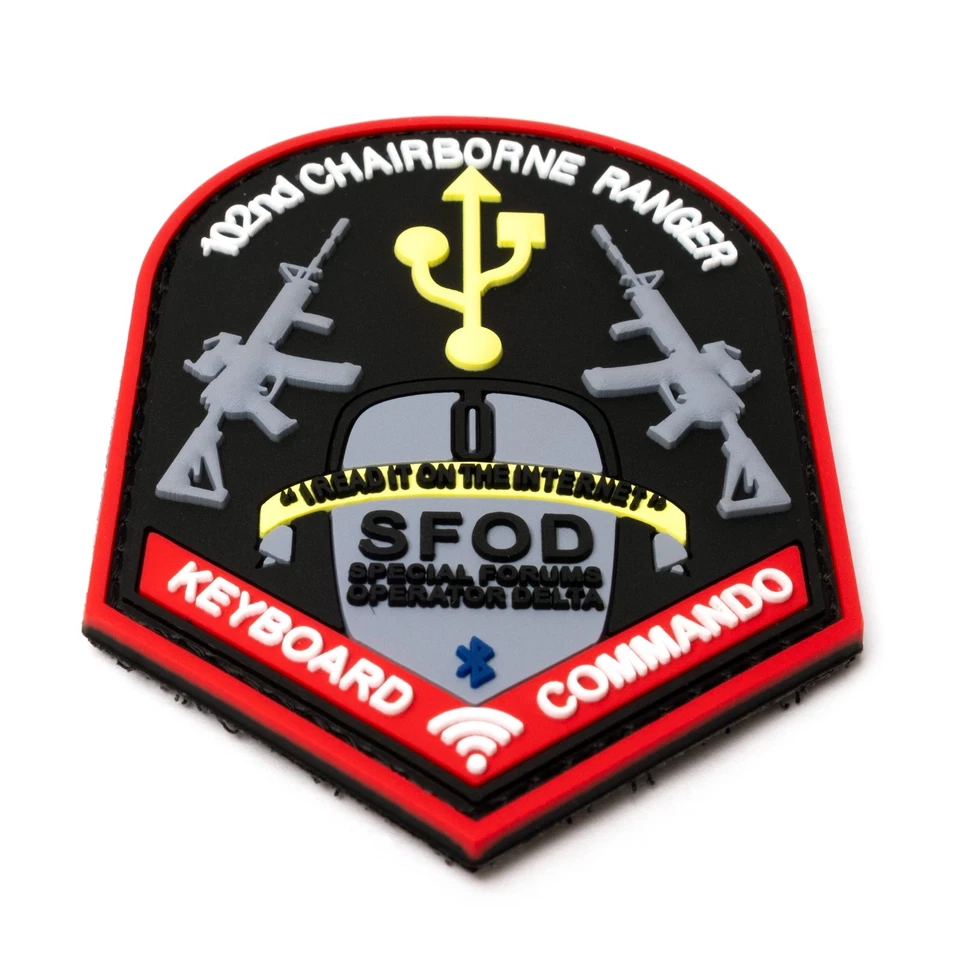 102nd Chairborne Ranger Morale Patch Keyboard Commandos / Worrier 2x3 Free Ship! - Image 4 of 4