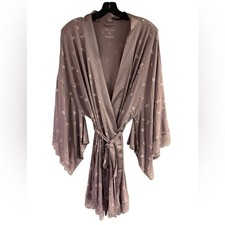 NWT Victoria s Secret Mauve Floral Lace Kimono Sleeve Robe Size M/L