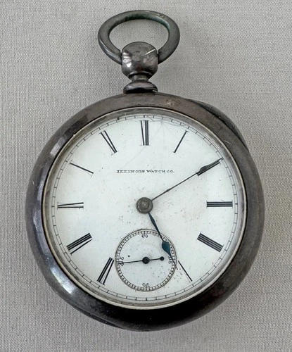 ILLINOIS WATCH CO 11 Jewel Pocket Watch For Parts Repairs Restoration;A132