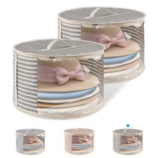 2 Pack Hat Storage with Clear Window, Holds up to 7 Caps Cowboy Hat Organizer...