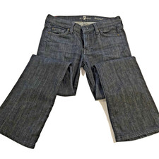 7 For All Mankind Women's Denim Jeans Low Rise Bootcut Dark Wash 30" X 28"