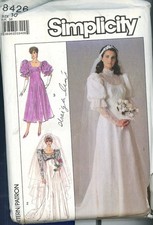 VTG 87 Simplicity 8426 Misses Wedding Bridal/ Bridesmaid Gowns SZ 10 FF