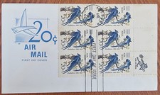 1967 20¢ C71 Cachet Audubon Blue Jays Airmail FDC First Day **Scarce Block of 6