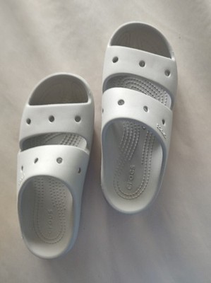 CROCS Women's/Junior gray Slide Sandals with Vent Holes J3, W5