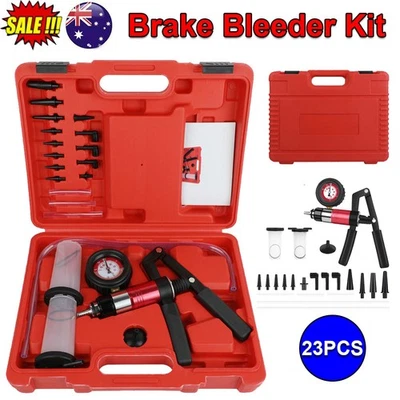 23PC Hand Held Vacuum Pressure Pump Tester Brake Fluid Bleeder Bleeding Kit Set - image 1 of 4