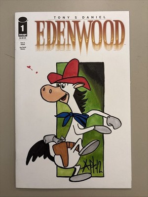EDENWOOD #1 (Blank Variant) Sketch Of Quick Draw McGraw On Cover
