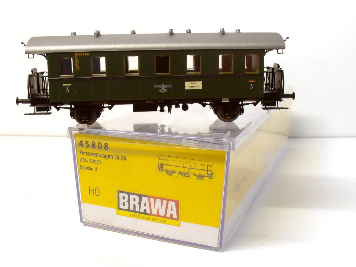 BRAWA Spur H0 45808 Personenwagen Di 24 DRG 90973 Ep II grün 1:87  in OVP